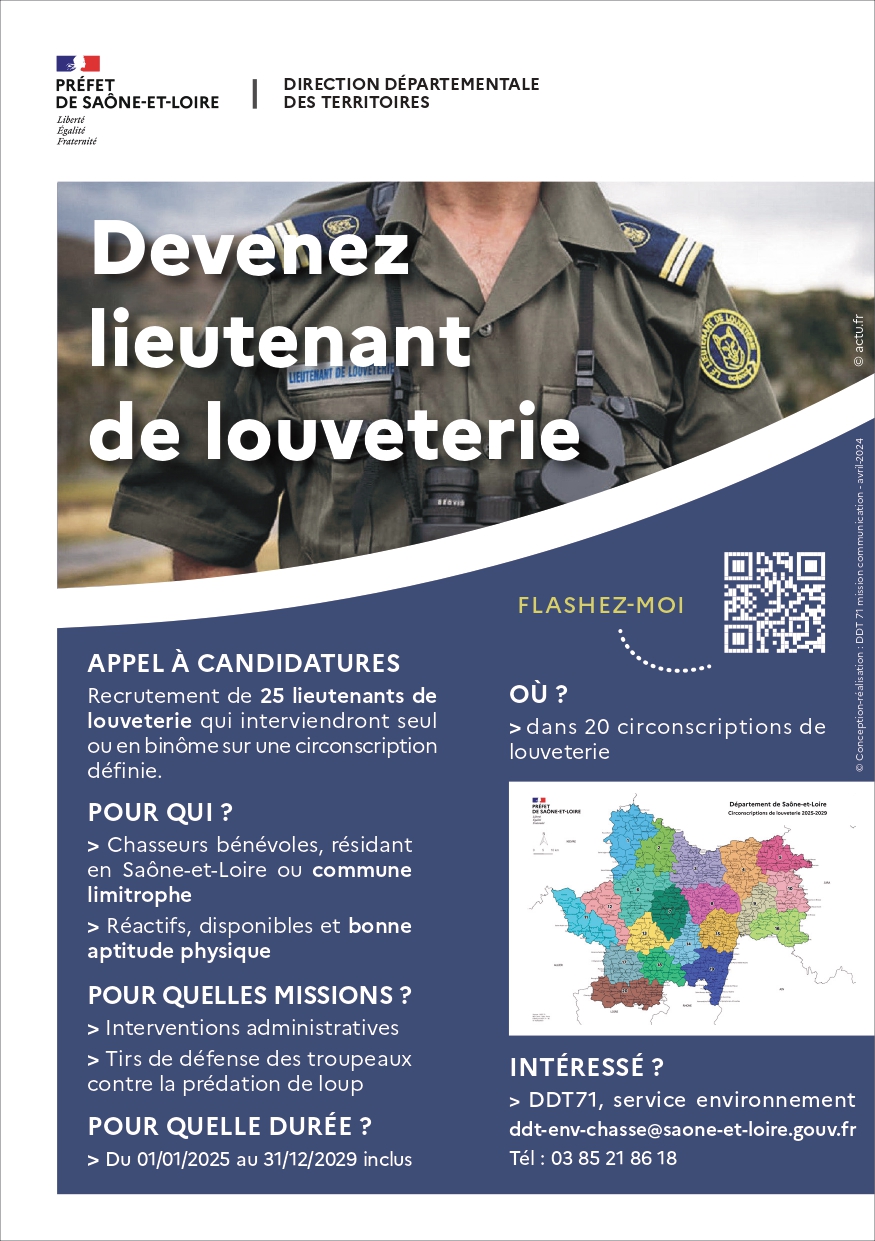 Flyer recrutement lieutenant louveterie