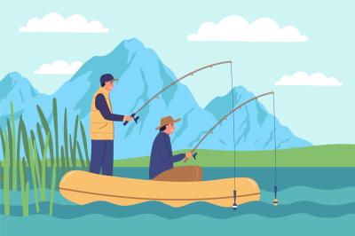 Illustration Chasse et Pêche. Crédit: Image de macrovector sur Freepik